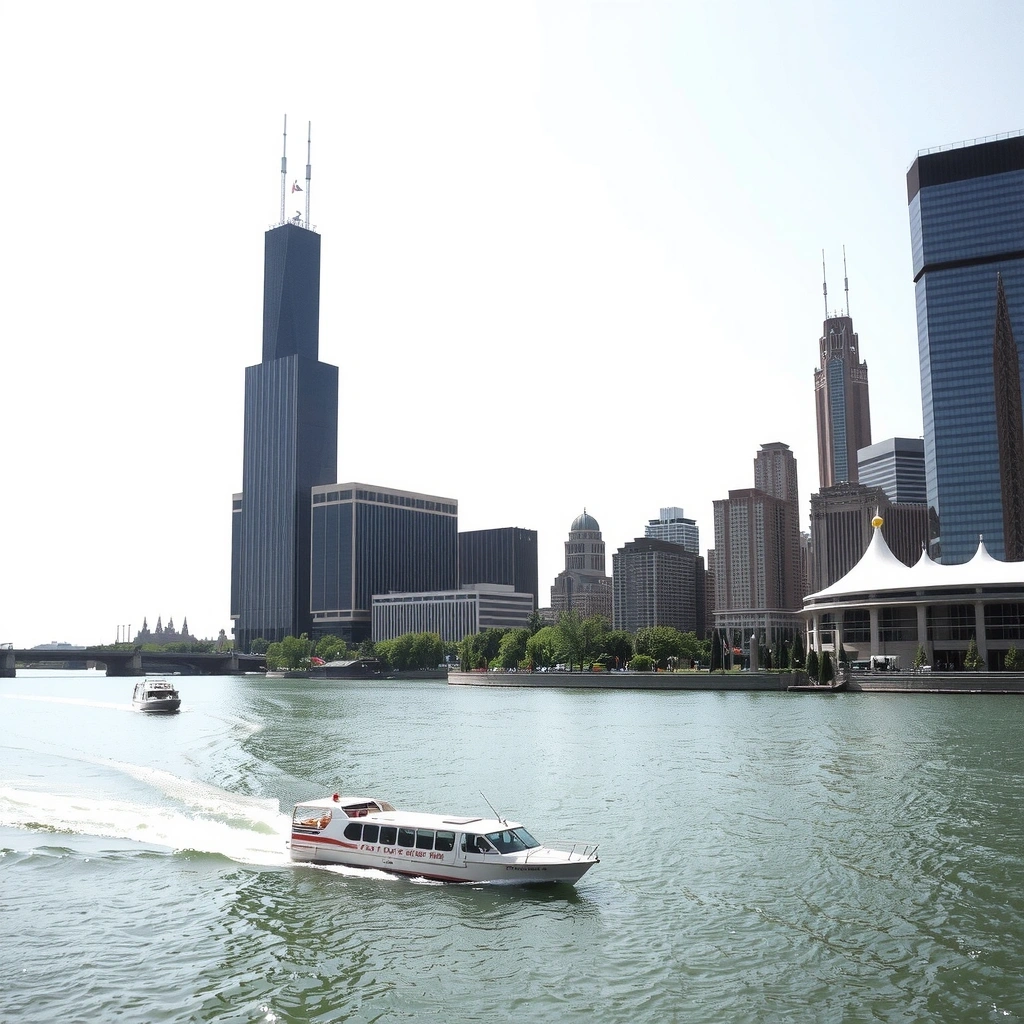 Чикаго на берегу озера Мичиган